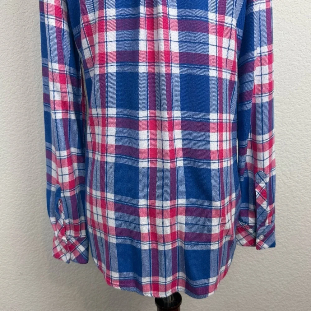 Rails Hunter Blue and Pink Plaid Button-Down Shirt Marina Flamingo Size Small - Picture 11 of 14